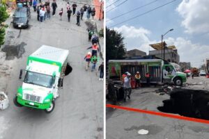 ¿Dónde se formó el socavón en el que cayó el camión refresquero? Conoce su punto exacto