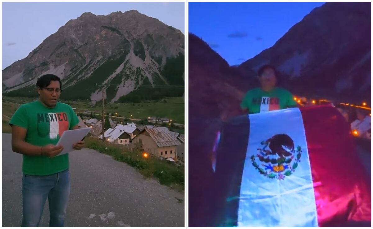 Joven mexicano arma su propio Grito de Independencia en pueblo de Francia: “¡Que vivan los migrantes!”