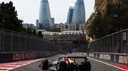 Norris lidera una FP1 interrumpida en Bakú y Colapinto es 19°