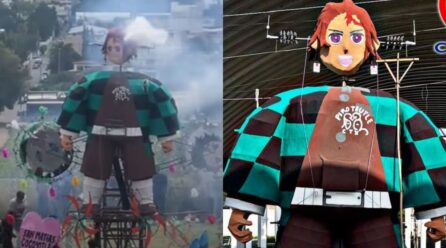 Personaje de Demon Slayer protagoniza quema de castillo pirotécnico en Puebla; video se viraliza en redes