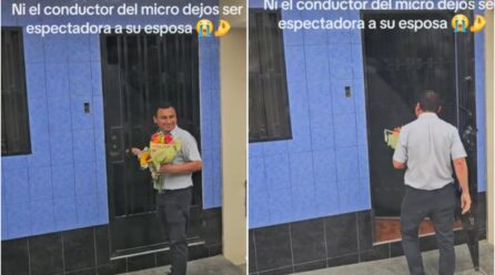 ¡Viva el amor! Chofer detiene su ruta para llevar flores a su pareja y se viraliza